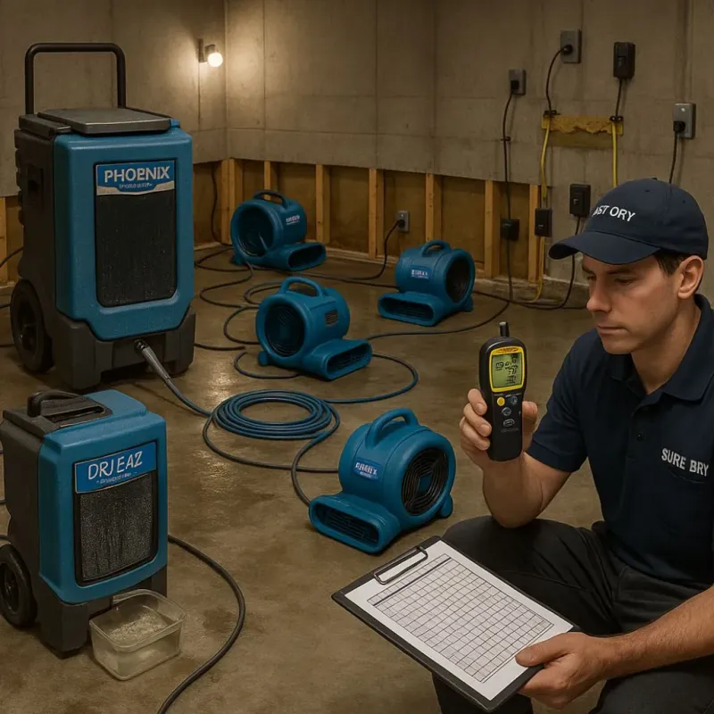Structural Drying and Dehumidification process in Caledonia, MN